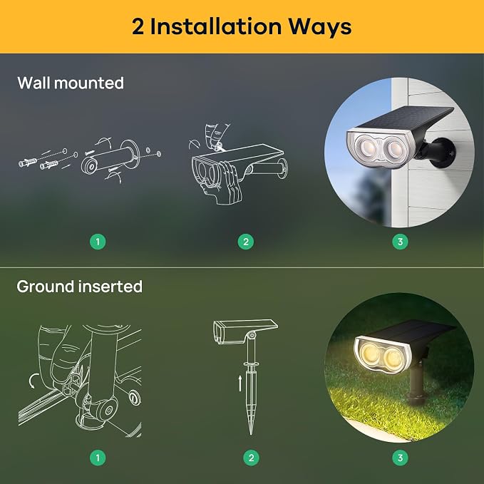 Linkind Solar Spotlights Outdoor Waterproof Dusk to Dawn Warm White 10 Pack | StarrayS Mini, 2 Lighting Modes, 3000K, IP65, Adjustable Head for Landscape Garden Yard Patio Flag Tree Backyard Pathway