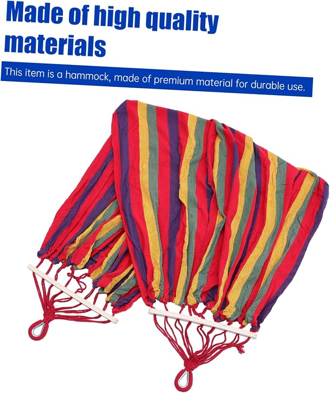 Rope Hammocks for Outside Camping Hammocks Striped Canvas Swing Bed Garden Travel for Adventure