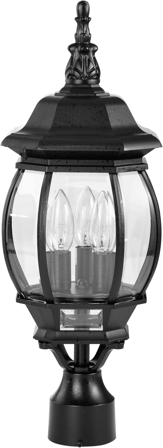Nuvo 3 Light - 21 in. Post Lantern - Clear Beveled Glass