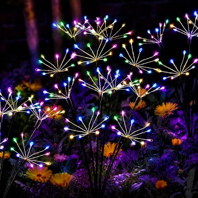 Solar Firework Garden Lights with 8 Modes, IP65 Waterproof Garden Decoration Lights