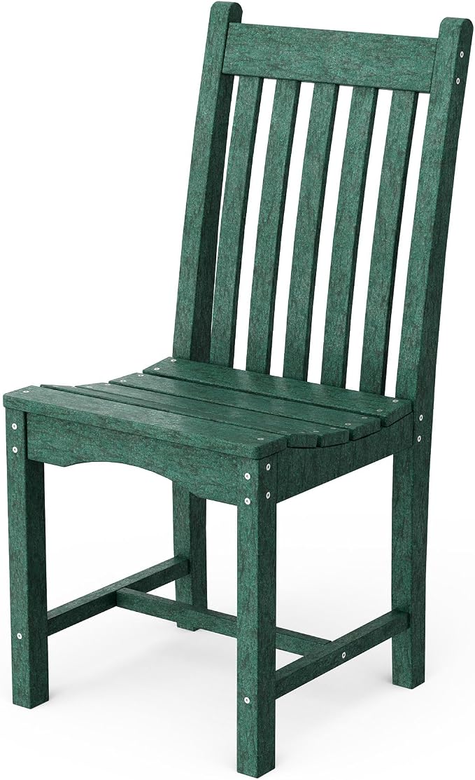 Wildridge Classic 7-Piece 44"x84" Dining Set, Turf Green - Outdoor Weather Resistant Recycled Plastic Furniture for Patio