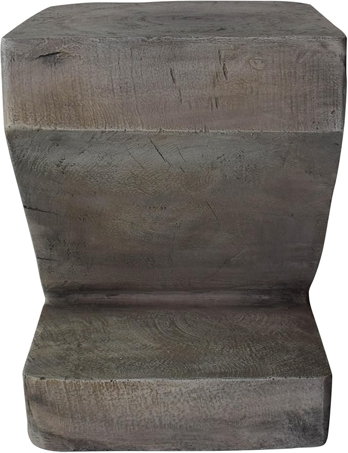 Concrete Side Table, Outdoor Side Table for Patio, 12.5" Outdoor Accent Table Patio Side Table End Table in Light Gray for Garden, Balcony, Couch, No Assembly