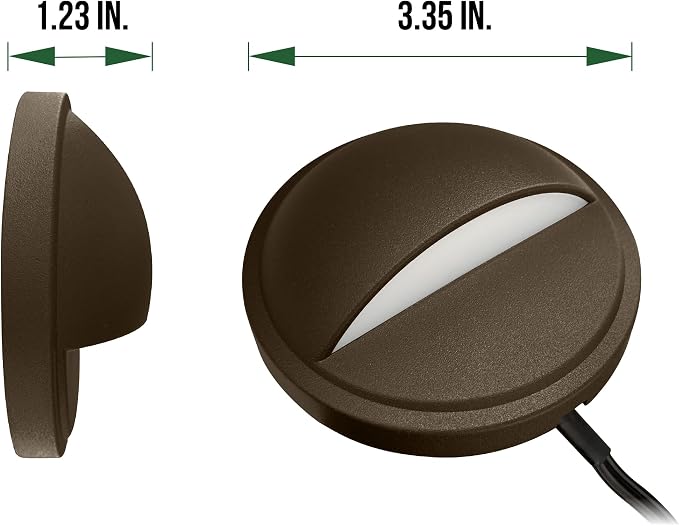 Low Voltage LED Deck Lights, 12V AC/DC Landscape Step Railing Fence Light, 2W 2700K Accent Lighting Fixture, Die-cast Aluminum, Dark Brown, 6-Pack