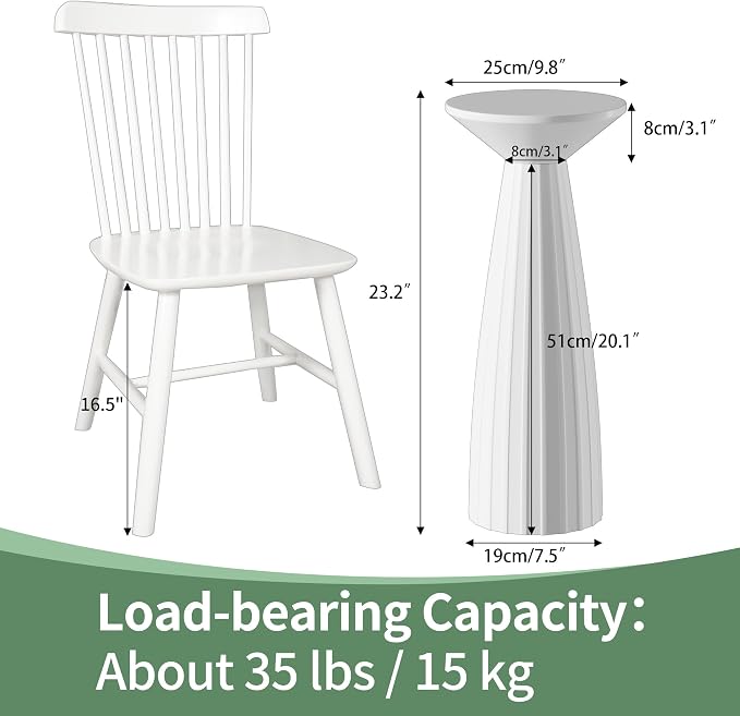 Metal Outdoor Side Table, Steel Round Accent Table, Small End Table Patio Furniture, for Garden, Pool, Yard, Balcony, Living Room, Deck, Weather Resistant, No Assembly, White