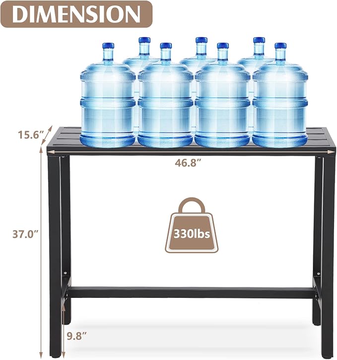 Outdoor Bar Table, Patio Counter Height Bar Tables, 47" Rectangle Bar Table for Patio, Garden, Yard, Balcony, Poolside