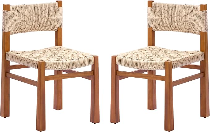Christopher Knight Home 7 Piece Outdoor Dining Set Acacia Wood Expandable Table and 6 Wicker Chairs Light Grey Patio Dining Furniture Set with Teak Finish Wooden Frame for Garden Backyard Porch