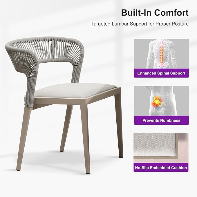 PURPLE LEAF 11 Pieces Outdoor Dining Set Patio Dining Furniture Aluminum Wicker Rattan Outdoor Dining Table and Chairs for Lawn Garden Backyard Champagne