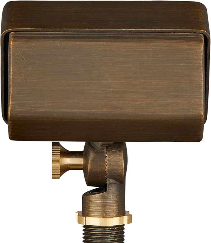 VOLT Gentle Splash Cast Brass 12V Flood Light (Bronze) | Lamp Ready, Low Voltage, Three Lenses Included, Ideal for Soft Illumination of Outdoor Wall Garden or Yard