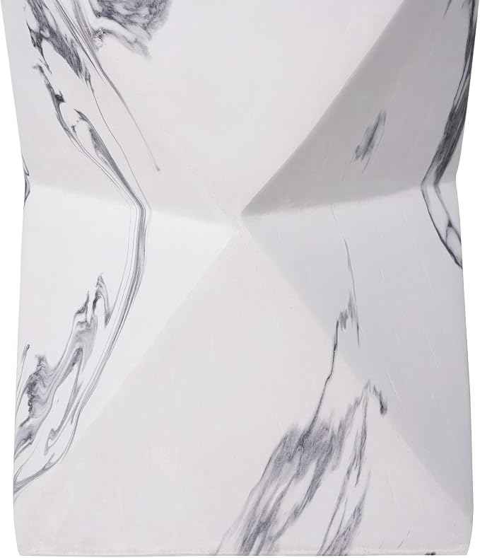 Christopher Knight Home 18.5 Inch Modern Geometric MGO Side Table Hourglass Accent End Table Faux Marble Look Indoor Outdoor Patio Living Room Bedroom