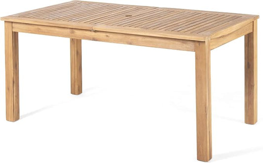 Christopher Knight Home Eric Outdoor Expandable Acacia Wood Dining Table, Natural Finish