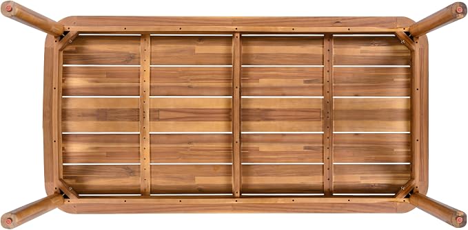Christopher Knight Home Migas Patio Acacia Wood Dining Table, Indoor and Outdoor Dining Room Table for 6-8 Persons, Rectangular Dining Table for Backyard/Garden, Teak
