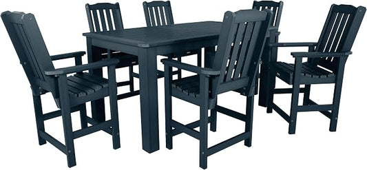 Highwood AD-ST7LH2CO4BA-FBE Lehigh 7pc Rectangular Counter Height Dining Set 72" x 42", Federal Blue