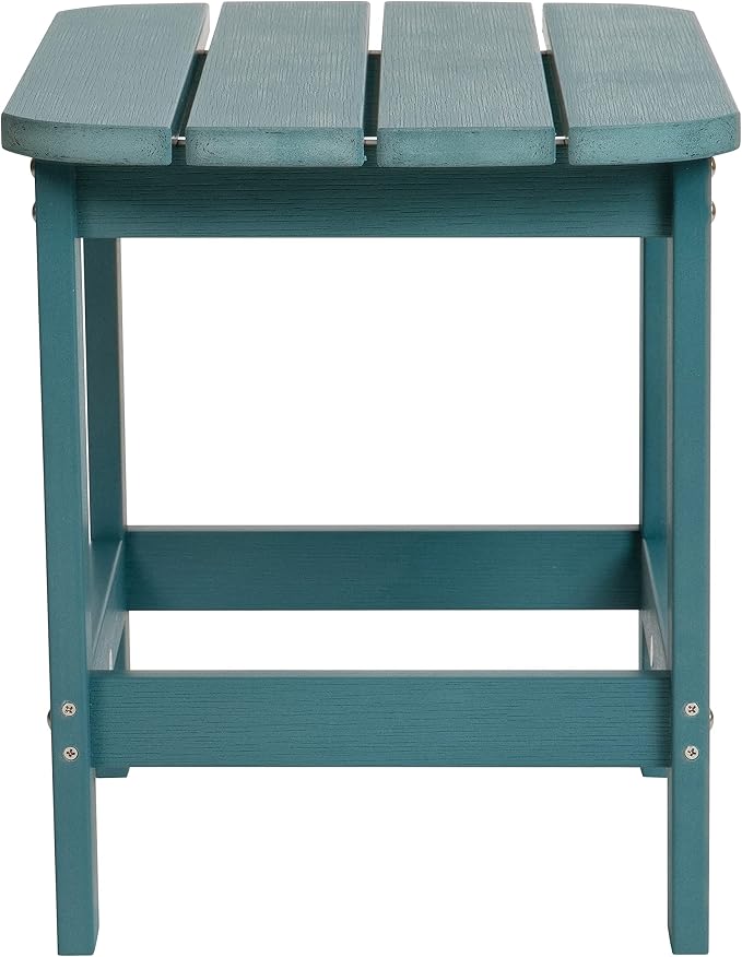 BizChair Charlestown Tiered Commercial Poly Resin Adirondack Side Table - Sea Foam - All-Weather - Indoor/Outdoor
