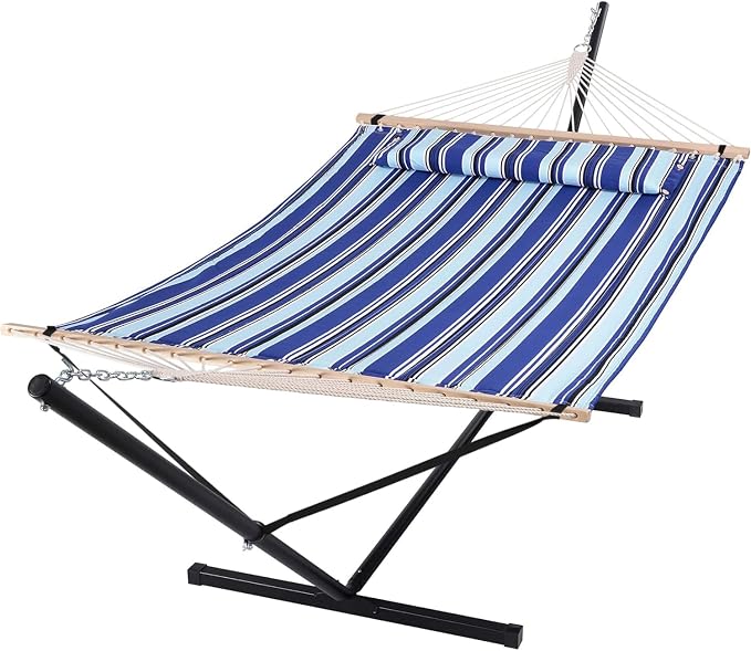 SUNCREAT Hammocks Portable Hammock with Stand, 475lbs Capacity, Hammock Storage Bag Heavy Duty Hammock Handbag