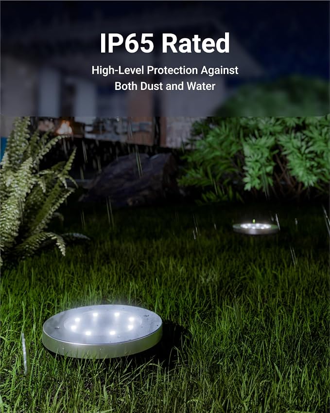 Sunco 12 Pack Solar Lights Outdoor Garden LED, Waterproof Landscape Pathway Light Fixture, Dusk to Dawn, Yard Patio Ground Lights, Deck, Cross Spike Stake, 7000K Diamond White