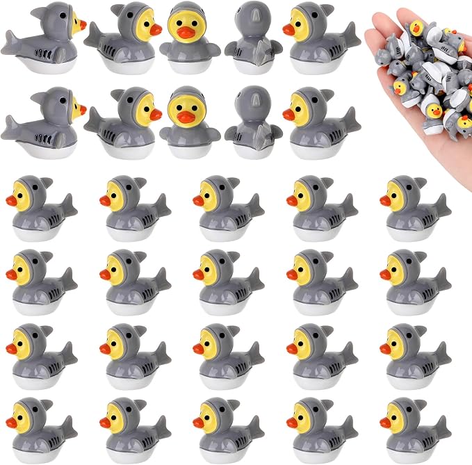 30 Pcs Shark Ducks, Mini Shark Resin Ducks Bulk