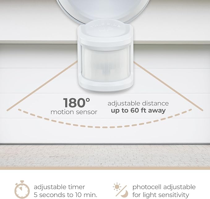 Guardian Flood and Security Wall Light with 3 Lights 3,400 Lumens 30 Watts and Programmable Motion and Photo Sensor in White