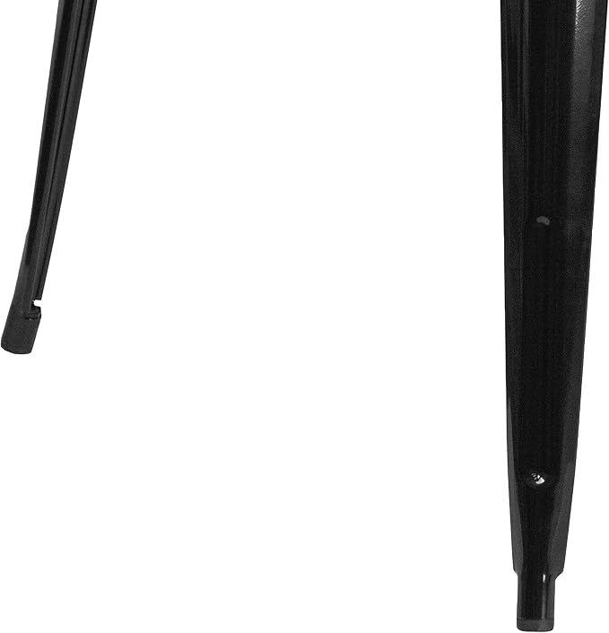 EMMA + OLIVER Commercial Grade 31.75" Square Black Metal Indoor-Outdoor Table