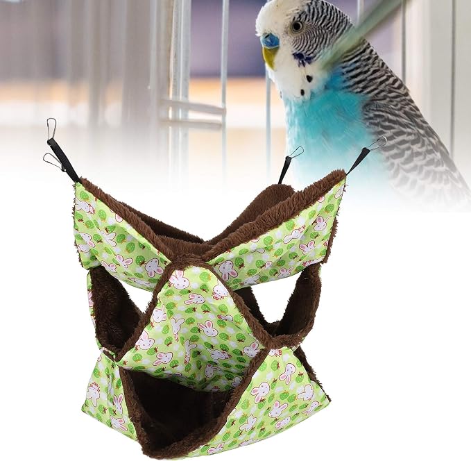 Guinea Pig Cage Hammock, Cute Rat Hamster Hanging Hammock Bed, Small Animals House Cage Accessories Toy for Hamster (Green)