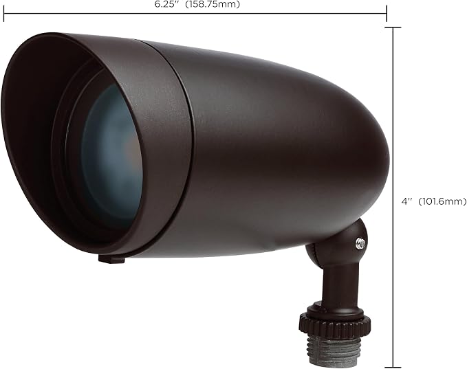 Nuvo 62-1205 Outdoor Landscape Spotlight, Waterproof LED Fixture, Yard Flood Light, 6.25-Inch Bronze, 3000K Warm White, 900 Lumens, 120V, Die-Cast Aluminum