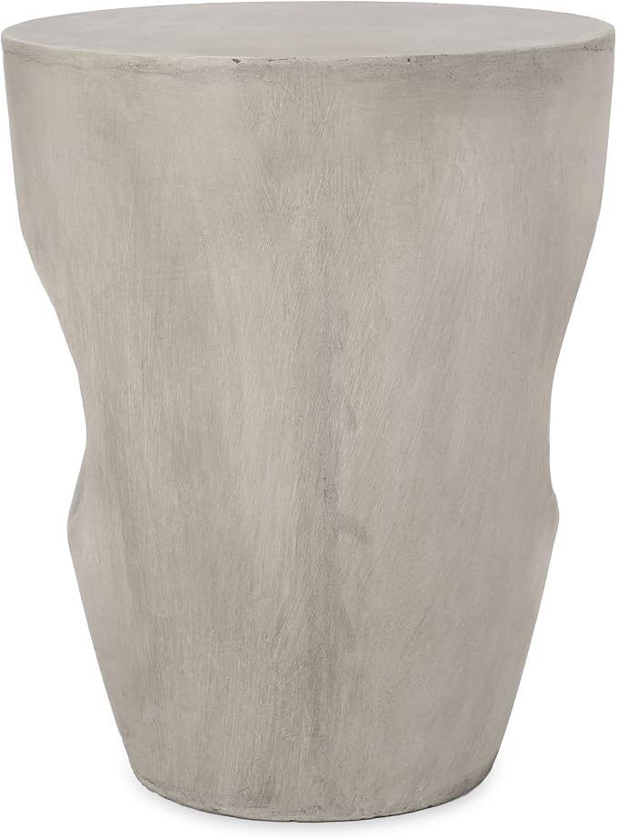 Samuel Indoor Contemporary Lightweight Concrete Accent Side Table