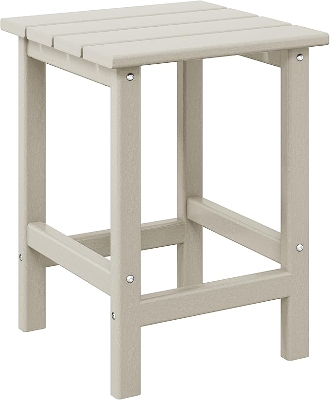 HDPE Laguna Outdoor Poly Adirondack Side Table, Sand