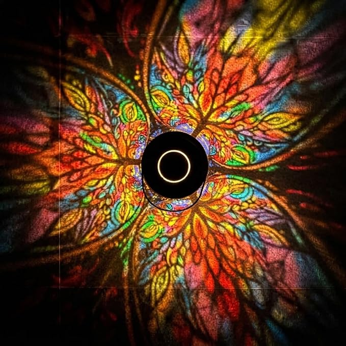 Tree of Life Solar Lantern Outdoor, Decorative Metal Solar Hanging Light with Colorful Light Pattern, Waterproof Garden Lantern for Patio, Yard, Porch, Balcony, Gifts for Women Mom Grandma