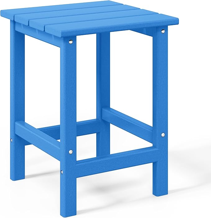 WestinTrends Malibu Square Outdoor Side Table for Adirondack Chair, Pacific Blue