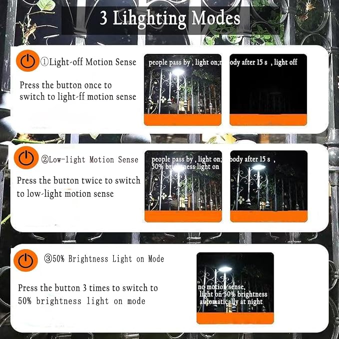 Solar Clip Lights Outdoor, Motion Sensor LED Clip On Lights, IP65 Waterproof Solar Powered Security Lights for Patio Fence Garage Yard Camping 2 Pack