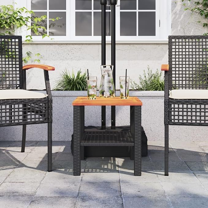 Weather Resistant Patio Side Table Outdoor Dining Table for Garden Small Outdoor Coffee for Gatherings with Modern Design