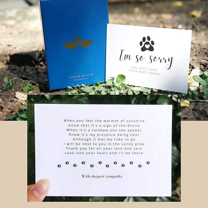 Dog Memorial Gifts for Loss of Dog Pet Sympathy Gift Suncatcher, Dog Memorial Gifts, Loss of Pet Memorial Keepsake - Dog Bereavement Gift - Clear