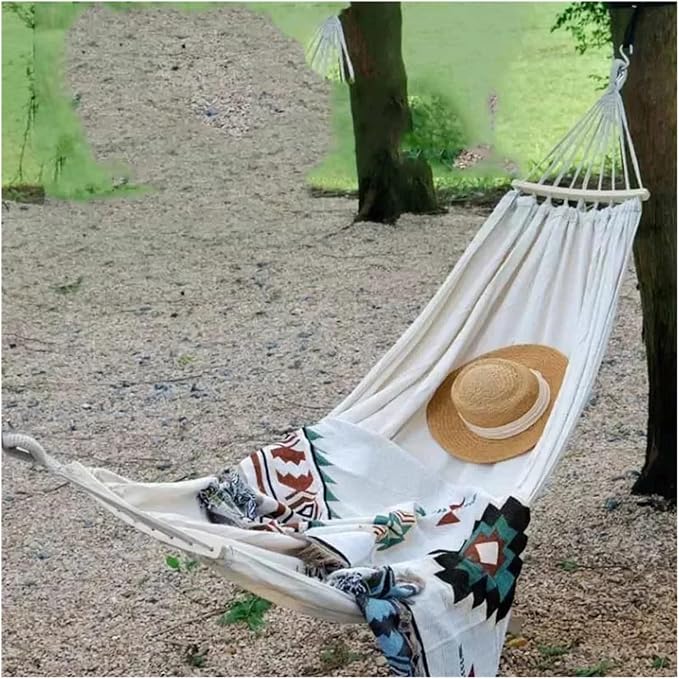 Hammocks, Camp Swings Hammock Garden Travel Sleeping Rest Balcony Hammock Patio Portable Camp Supplies,for Outside(Beige,Double)