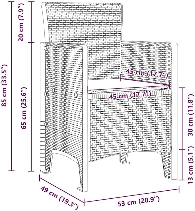 Afuera Living Contemporary Poly Rattan Garden Dining Set, Anthracite Finish, Rectangular Shape, Foam Cushions, Durable Weather-Resistant Design, Seating for 8, Modern Patio Furniture for Outdoor