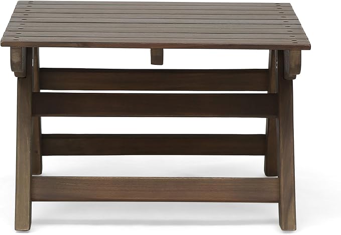 Great Deal Furniture Kailee Outdoor Wooden Side Table, Gray Finish