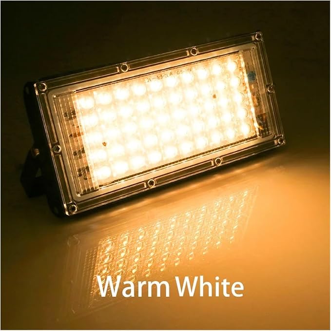 LED Flood Light Spotlight 100W 50W Outdoor Waterproof Reflector Floodlights Street Wall Lamp Garden Lighting(4pcs,Warm White_100W)