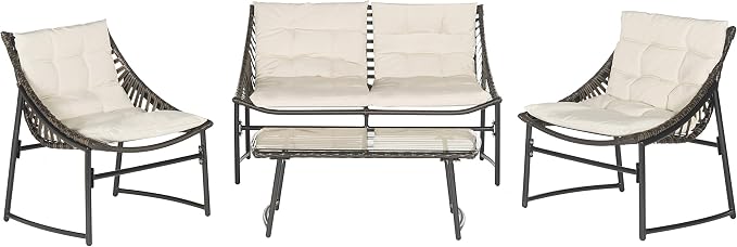 SAFAVIEH 4-Piece Outdoor Collection Berkane Patio Set