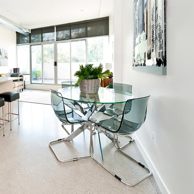 Dulles Glass 34 inch Round Glass Table Top - Tempered - 3/8" Thick Glass Surface, Safe Flat Polished, Multipurpose for Dining Table, Patio, Coffee and End Table