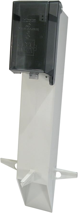 GPD19W-1 Gard-N-Post Low-Profile Outdoor Landscape Lighting Post Enclosure with Outlet Cover, 19.5-Inch, White, 1-Pack