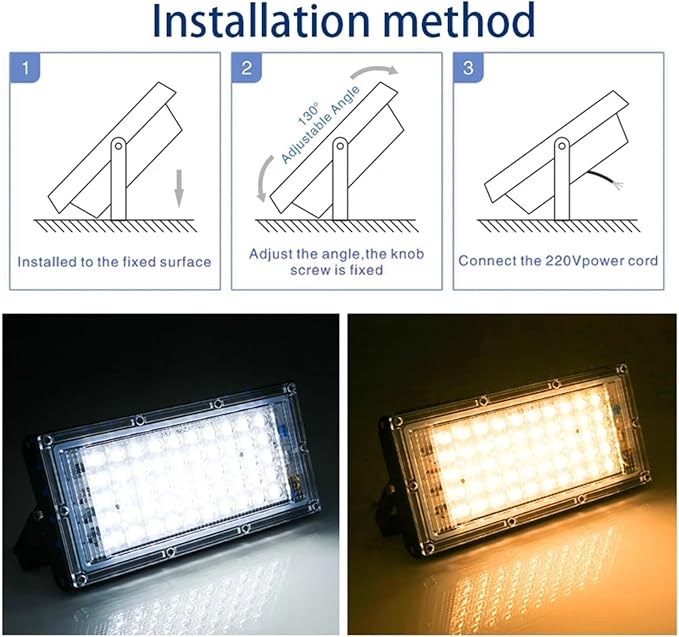 LED Flood Light Spotlight 100W 50W Outdoor Waterproof Reflector Floodlights Street Wall Lamp Garden Lighting(4pcs,Cool White_100W)
