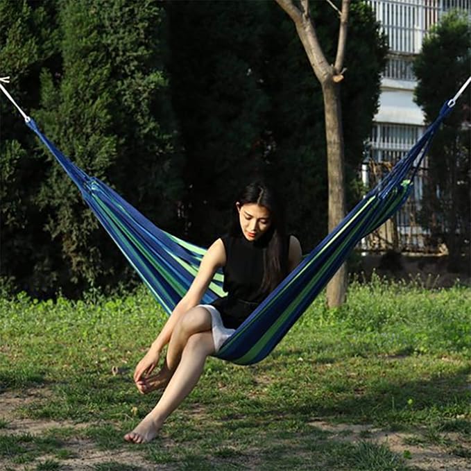 Camping Portable Hanging Hammock Indoor Home Bedroom Hammock Lazy Chair Travel Outdoor Swing Chair Thick Canvas Bed Hammocks Red02