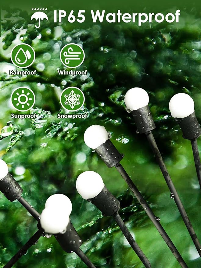 8 Pack Solar Garden Lights, 64 LED Firefly Lights Solar Outdoor Waterproof | 2 Lighting Modes, Sway with Wind, Solar lights Outdoor for Garden Yard Patio Pathway Holiday Decorations, Cool White