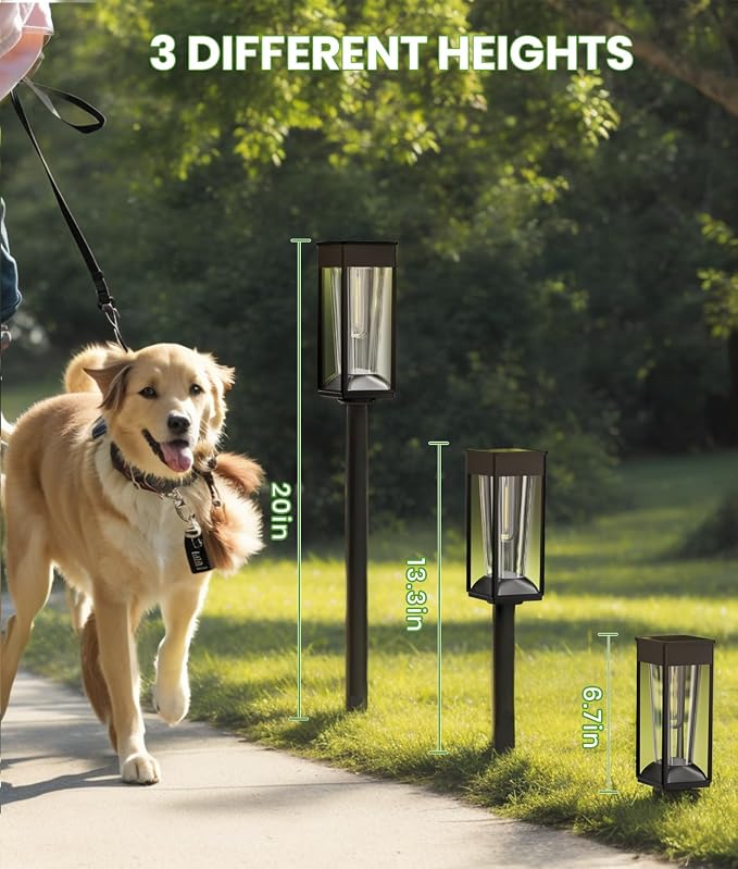 BITPOTT Solar Pathway Lights 2-in-1 Warm&Cool, 8 Pack Bright Solar Lights Outdoor Waterproof IP65, Auto On/Off, Long Lasting Outdoor Light for Yard Patio Garden Decor Landscape Lighting