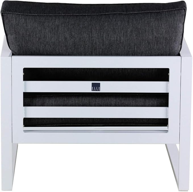 Elle Decor Paloma Outdoor Patio Furniture Collection in Weather-Resistant Metal Frame Patio Arm Chair, White