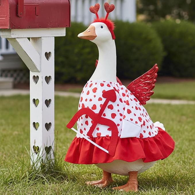 Halloween Porch Goose Outfit 23 Inch Porch Goose Clothes for Holiday | Pumpkin Dress Cape Witch Hat, Thanksgiving Goose Outfit, Christmas Goose Clothes, Holiday Costume for Lawn Geese Status