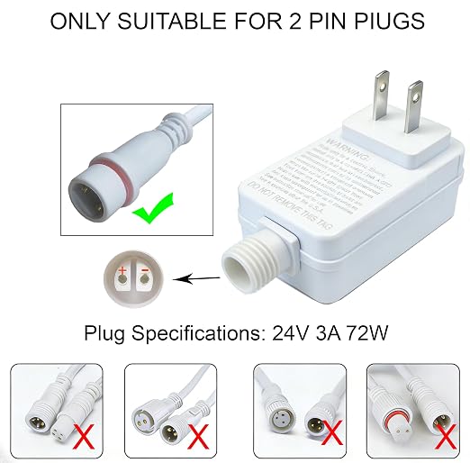Class 2 Power Supply for Permanent Outdoor Lights,72W 24V 3A Power Adapter | LED Transformer Replacement and Suitable for Permanent Outdoor Light