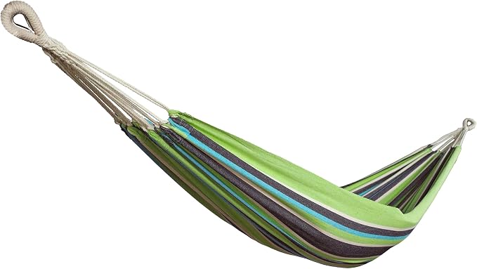 Bliss Hammocks BH-400-CC 40" Wide Hammock w/Hand-Woven Rope Loops & Hanging Hardware, Outdoor, Patio, Backyard Durable, Cotton and Polyester Blend, 220 Lbs Capacity, Country Club