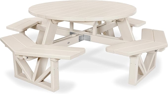 POLYWOOD PH53SA Park 53" Octagon Table, Sand