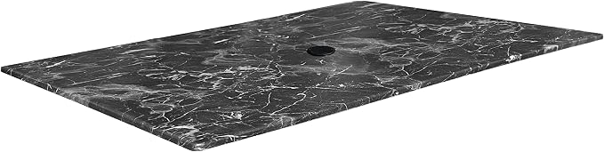 Holland Bar Stool Co. 32" x 48" Black Marble, Indoor/Outdoor All-Season EuroSlim Table Top with Umbrella Hole
