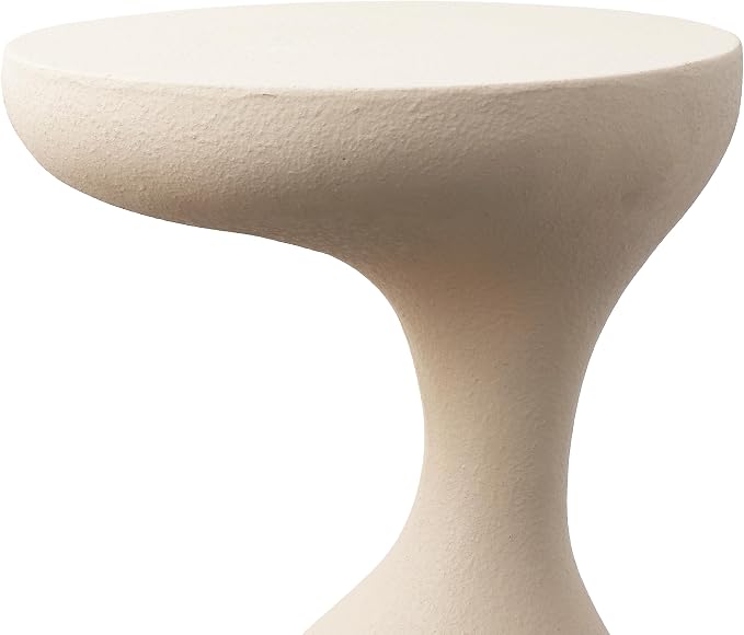 JONATHAN Y Boracay Modern Sculptural Indoor/Outdoor Side Table, 15" x 19.75" Weather-Resistant Pedestal Accent Table and Garden Stool for Patio, Deck or Living Room, Mocha TBL1110A