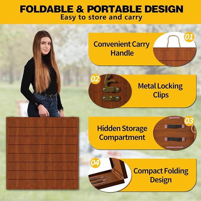 22x44 Inch Boho Low Picnic Wood Table - Foldable Design and 13inch Wood Table Leg for Sitting On The Floor Low Height Floor Picnic Table Encourage A Laid-Back Vibe At Home Or in Nature